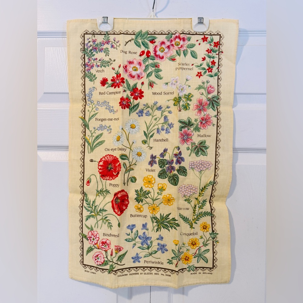 Irish Ulster Weavers Flowers Dish Towel